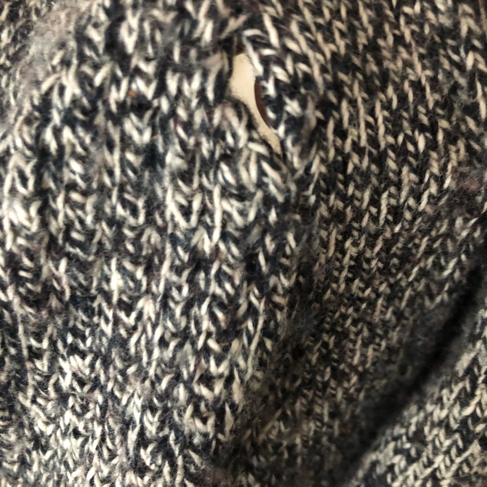 Madewell Marled Black and White Split Hem Cardigan - Picture 4 of 4